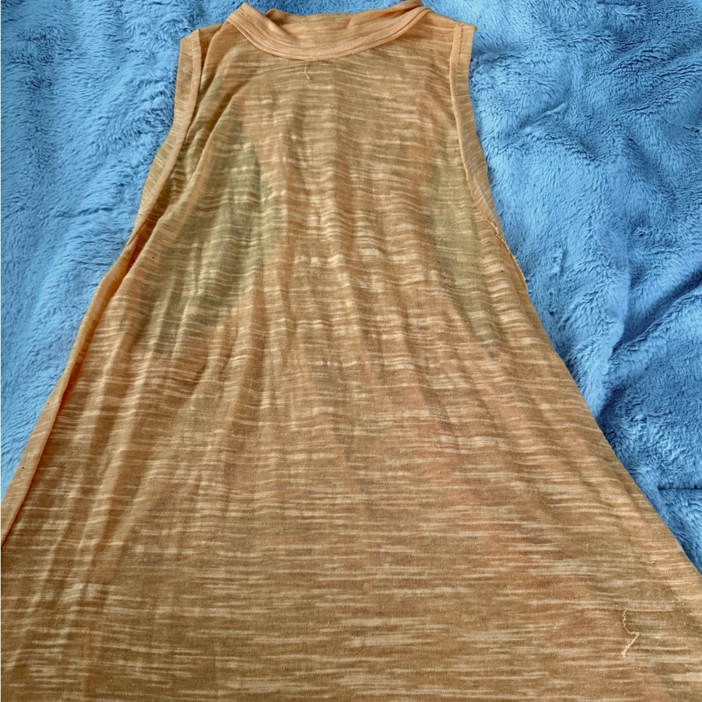 We The Free FreePeople Sheer Yellow Long Length Tee